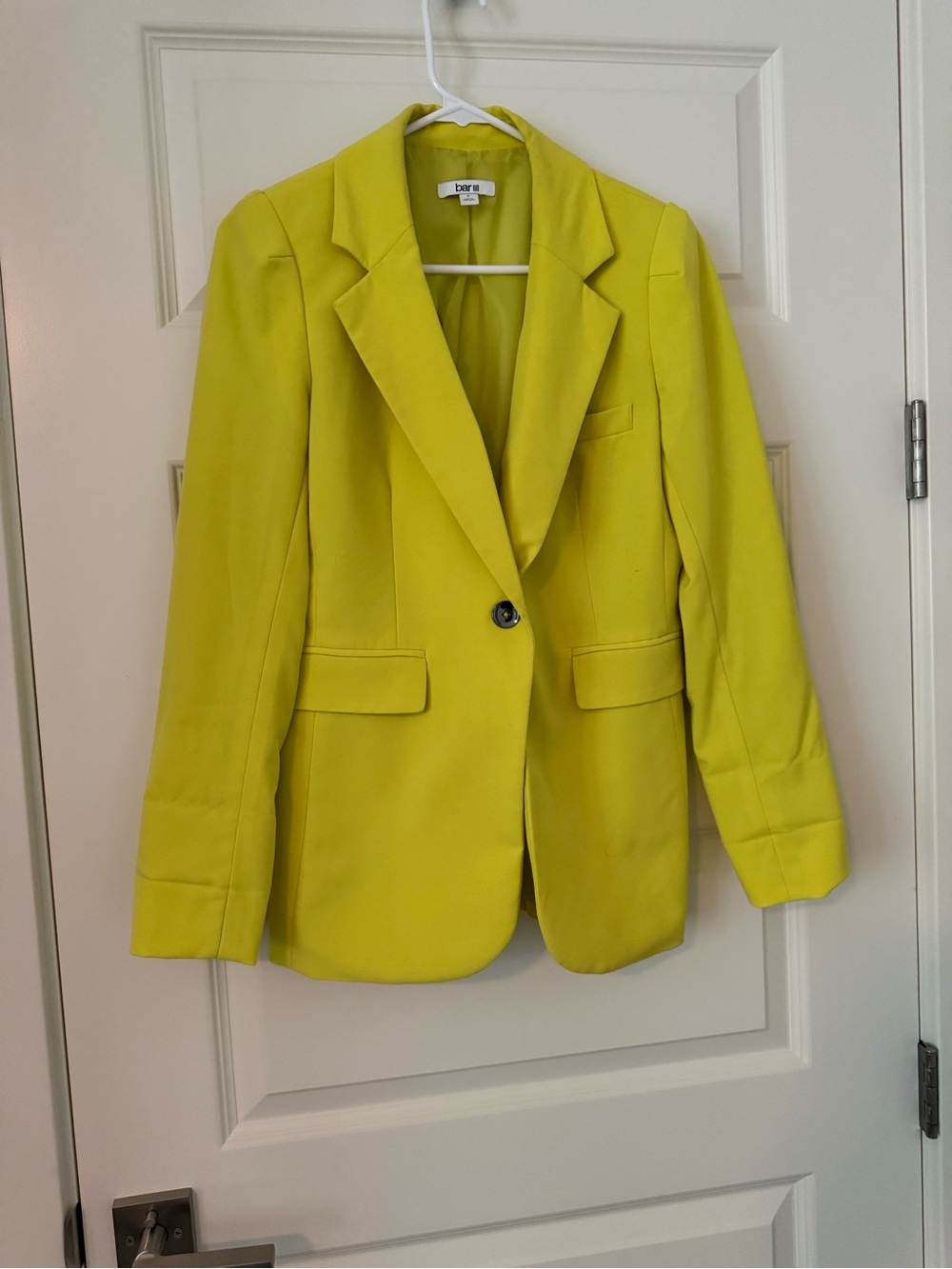 Bar III Lime Yellow Single-Button Blazer